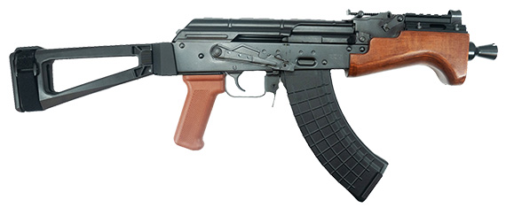 Pioneer Arms Micro Hellpup Classic Wood 7.62x39 AK Pistol- With SB Tactical AKTF Side Folding Pistol Brace