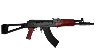 Pioneer Arms POLISH RED Wood Hellpup 7.62x39 AK Pistol- With SB Tactical AKTF Side Folding Pistol Brace